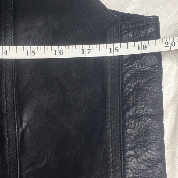 A-1 Genuine Leather Vest Black Snaps Pockets Motorcycle Rider Unisex Biker 38 - Picture 6 of 6